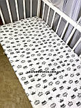 Простирадло на резинці в дитяче ліжечко 120*60 см матеріал байка бавовна, фото 3