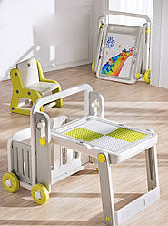 Стіл-трансформер 6в1 Terrio “Lorry” Сіро-салатовий