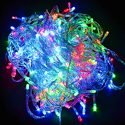 Гірлянда "Нитка" 18м 200LED, від мережі, на білому дроті, RD-7141, Різнокольорова / Лід гірлянда на ялинку