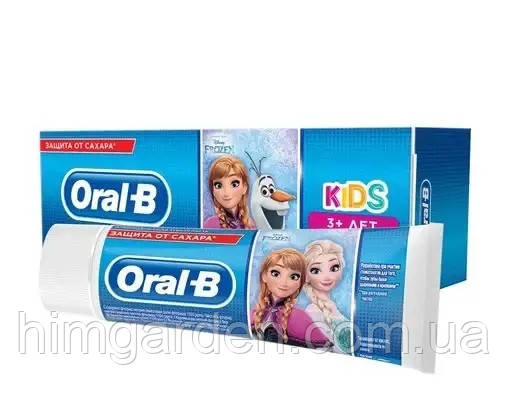 Детская зубная паста орал-бі Oral-B Kids Frozen защита от сахара, от 3 лет, 75 мл - фото 1 - id-p2003972874