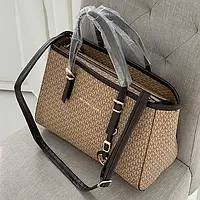 Michael Kors Jet Set Big Beige 31 х 23 х 14 см женские сумочки и клатчи хорошее качество