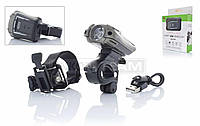 Фара вело USB/800mAh 1led CREE 300lm 4режима+flash +крепление на шлем алюминий #DEN-059