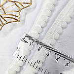 Помпони на тасьмі білі, 12 мм, фото 3