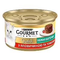 Purina Gourmet Gold Нежные биточки с говядиной и томатом 85 г влажный корм для котов (122929-23) LV