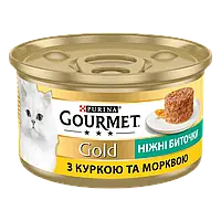 Purina Gourmet Gold Нежные биточки с курицей и морковью 85 г влажный корм для котов (122926-23) LV