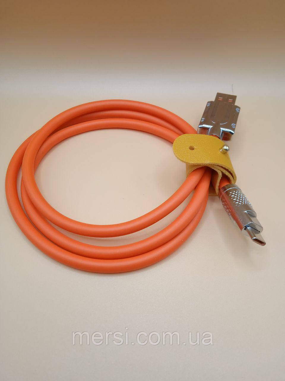 USB-кабель => Type C швидка зарядка 120W/6A. Силіконові. ORANGE, фото 1