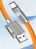 USB-кабель => Type C швидка зарядка 120W/6A. Силіконові. BLUE, фото 4