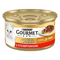 Purina Gourmet Gold Соус Де-Люкс с говядиной 85 г влажный корм для котов (133690-23) LV