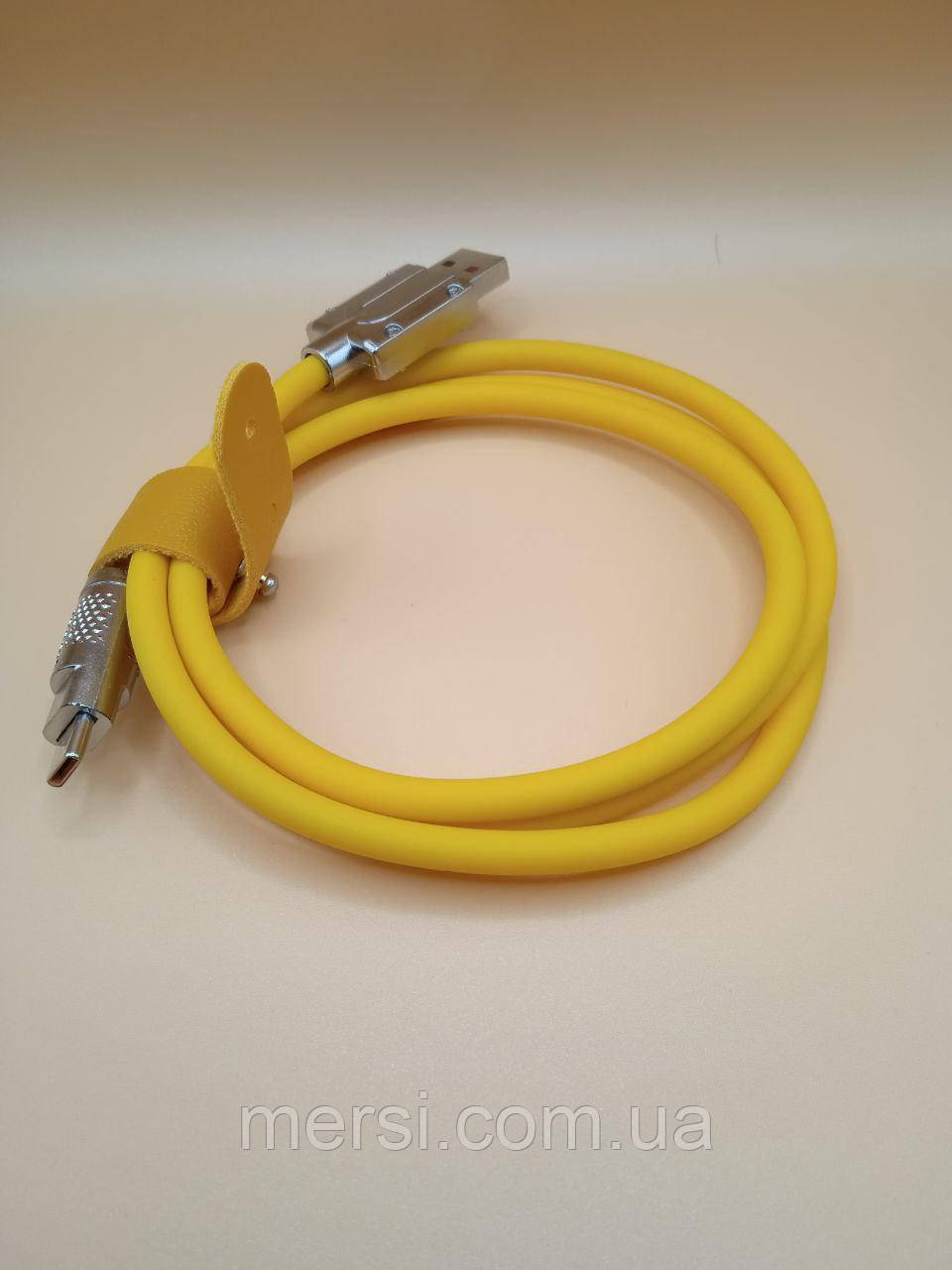USB-кабель => Type C швидка зарядка 120W/6A. Силіконові. YELLOW