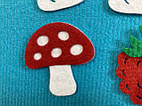 "Гриби та ягоди", іграшки з фетру на липучках до розвивальних килимків Wonderwall® "Лес", "Врема" та ін. 19 шт., фото 4