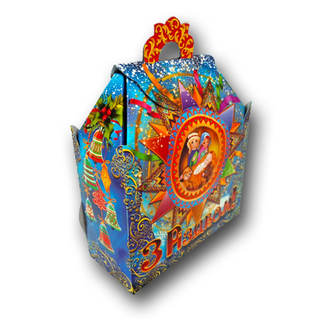 Новогодняя подарочная картонная упаковка для конфет на 1000-1200 грамм "С Рождеством" №201 - фото 2 - id-p2001378028
