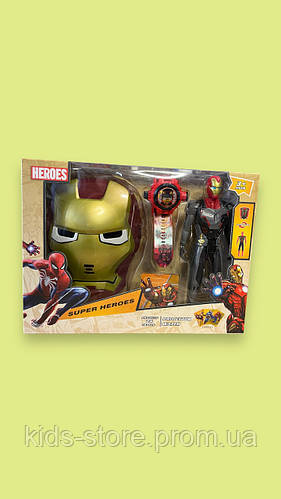Игровой набор: маска железного человека, часы-проектор и фигурка (ID ...