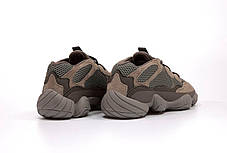 Чоловічі кросівки Adidas Yeezy 500 Ash Grey Взуття Адідас Ізі 500 сірі повсякденні замша шкіра демісезон, фото 4