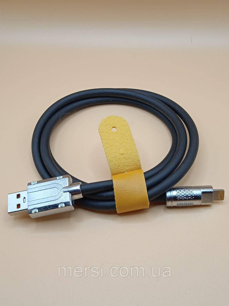 USB-кабель => lightning (apple) швидка зарядка 120W/6A. Силіконові. BLACK