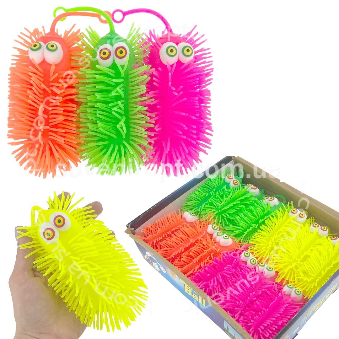 Іграшка Гусениця силіконова 14 см набір 12 шт., фото 1