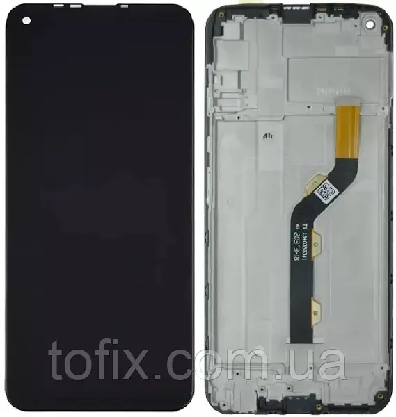 Дисплей Tecno Spark 5 Pro (KD7) модуль у зборі (екран та сенсор) з рамкою,оригінал, чорний