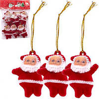 Від 20 шт. Прикраса "Дід Мороз" червоний 4,5 см 6шт. 23F015 купити дешево оптом в інтернет-магазині