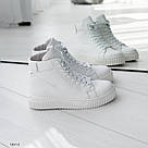 Жіночі зимові черевики білого кольору, фото 4