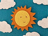 "Небо", хмари, сонце, зірки, блискавка — іграшки з фетру на липучках до розвивальних килимків Wonderwall®, фото 3