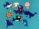 "Морські тварини", іграшки з фетру на липучках до набору Wonderwall® "Океан", 9 елементів, фото 2