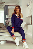 Жіночий домашній трикотажний костюм темно-синій. Модель Fanny Eldar