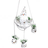 Прикраса Декор "Сніговик з прикрасою" 20*22см B  купити дешево оптом в інтернет-магазині