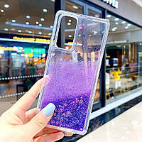 Чехол Glitter для Vivo Y31 / Vivo Y53s бампер жидкий блеск аквариум фиолетовый