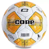 Мяч футбольный CORE COMPETITION PLUS CR-004 №5 PU белый-оранжевый (сшит вручную)