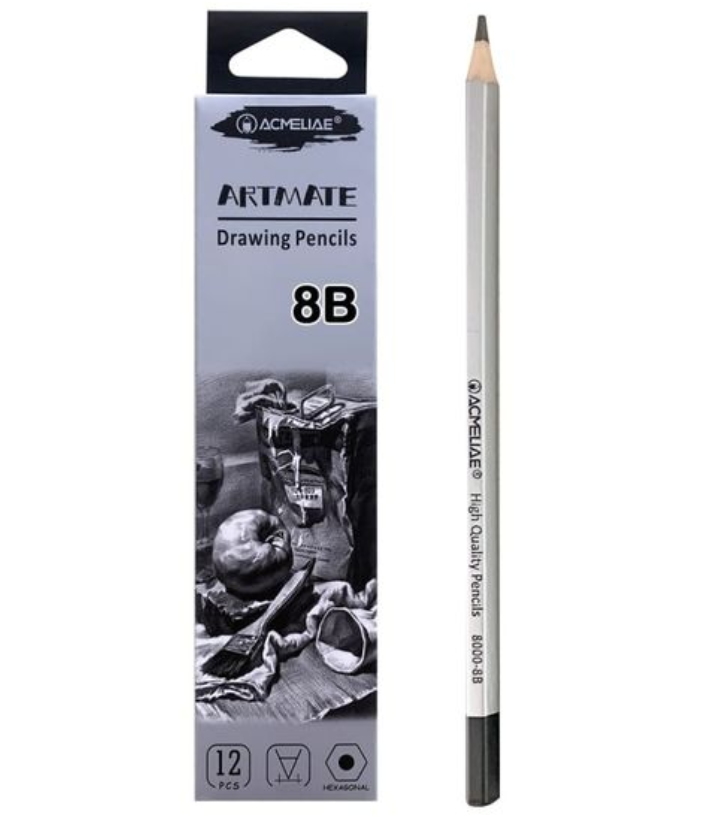 Олівці чорнографітні 8В Artmate Acmeliae 12шт