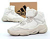 Теплі зимові кросівки Adidas Yееzy Boost 500 High Blush beige Winter fur Адідас Ізі високі бежеві з хутром, фото 8