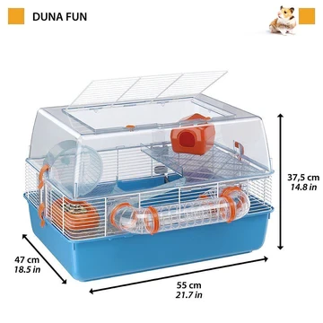 Триповерхова клітка для хом'яків з ігровими тунелями DUNA FUN  Ferplast  55 x 47 x h 37.5 cm