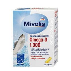 Упаковка 8 шт Вітаміни DM Mivolis Omega-3 60 капсул
