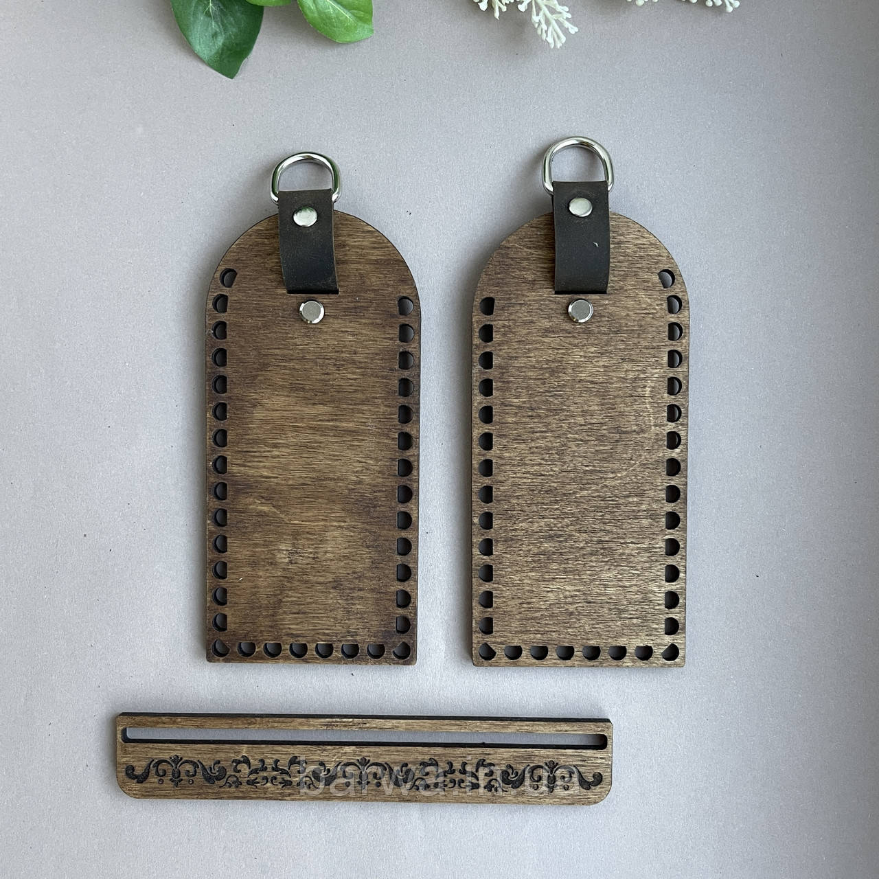 Дерев‘яні боковини для сумки 18*8,5см з планкою