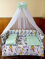 Комплект у дитяче ліжечко з балдахіном