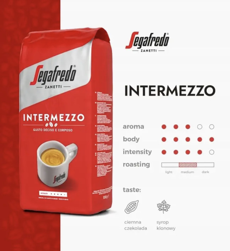 Кава в зернах Segafredo Intermezzo 1 кг