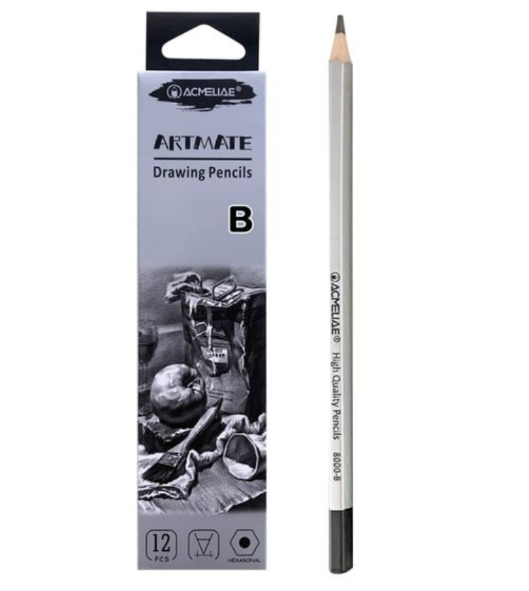 Олівці чорнографітні B Artmate Acmeliae 12шт