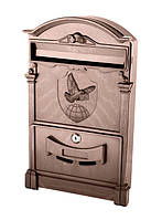 Почтовый ящик коричневый индивидуальный с узором почтовый голубь