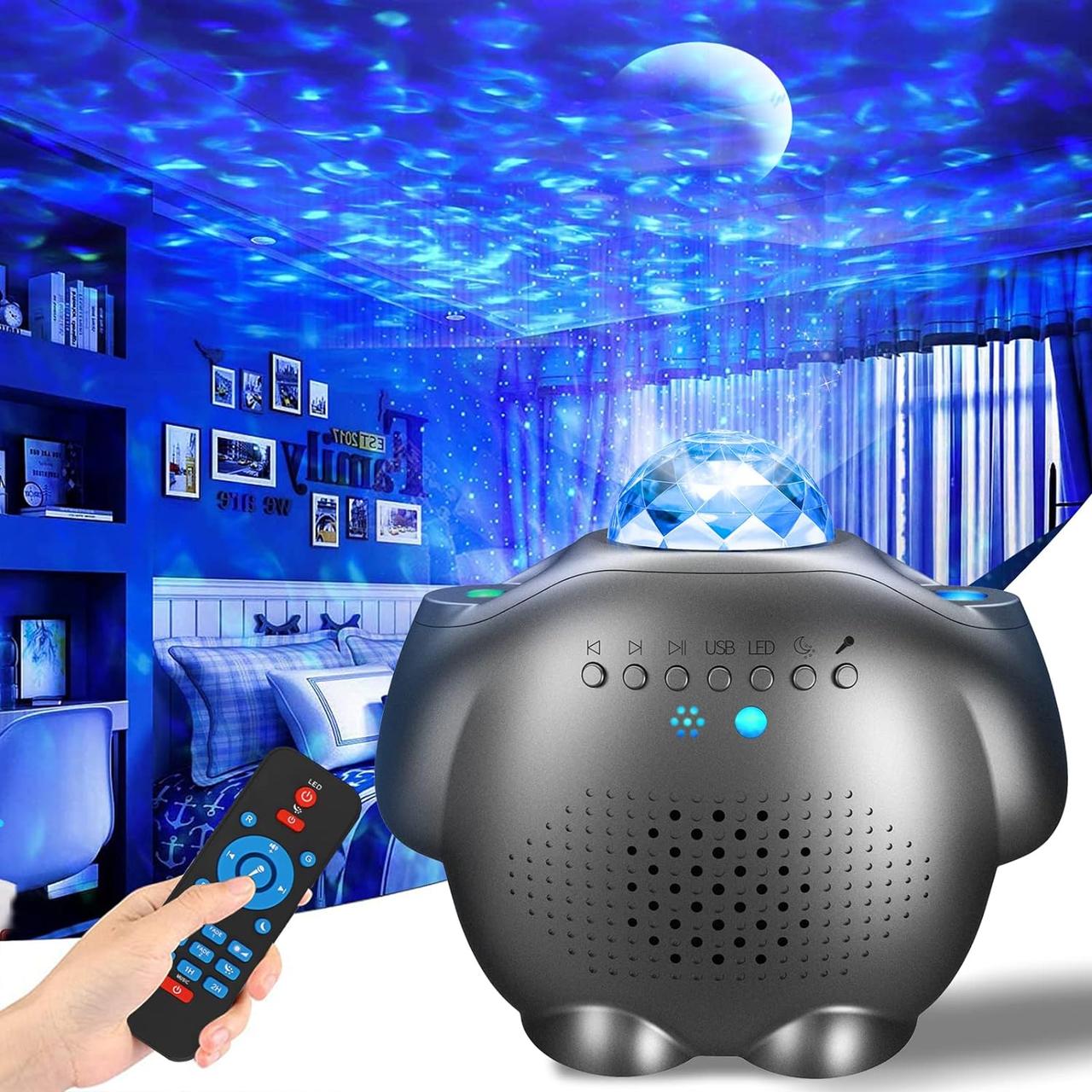 Проєктор Enteenly Galaxy, проєктор Moon and Star, що змінює колір, з Bluetooth і пультом, зоряне небо