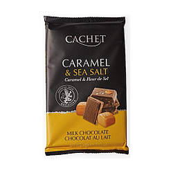 Упаковка 12 шт Шоколад Cachet молочний з карамеллю та сіллю 300г