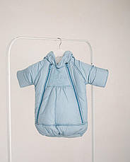 Зимовий теплий дитячий комбінезон для новонародженого на флісі 0-6 міс, фото 4