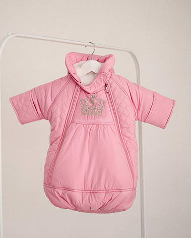 Зимовий теплий дитячий комбінезон для новонародженого на флісі 0-6 міс, фото 1