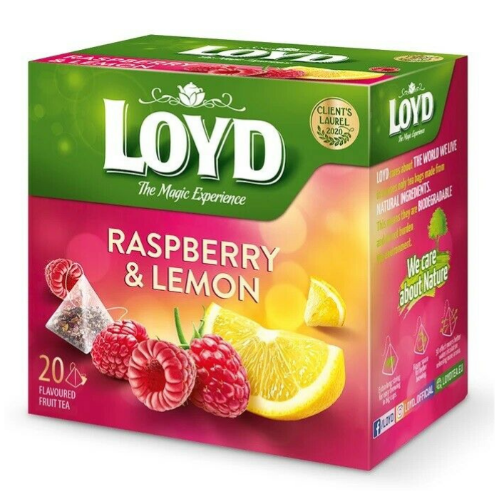 Упаковка 10 шт Чай фруктовий LOYD малина лимон 40г