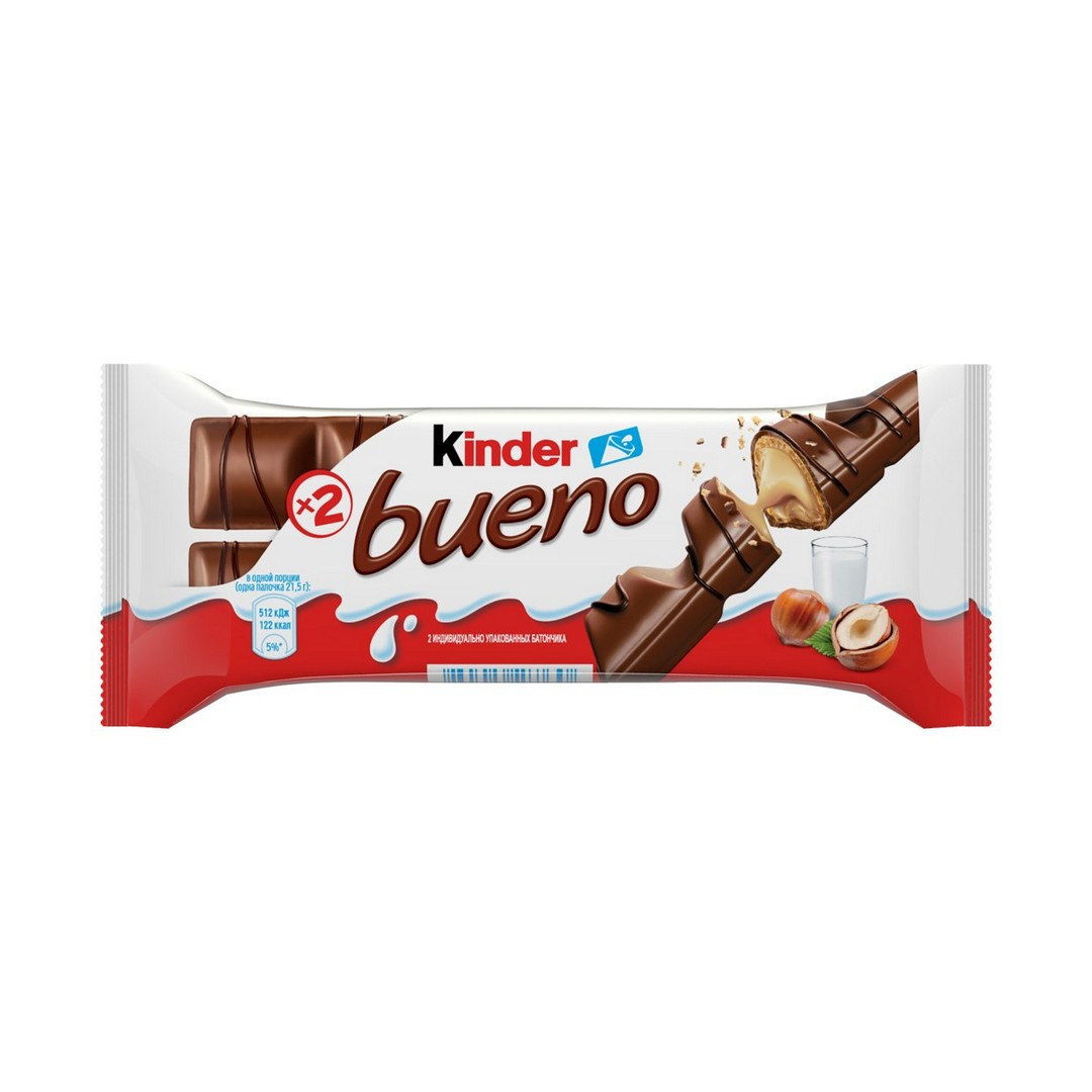 Упаковка 15 шт Вафлі Bueno Kinder з молочно-горіховою начинкою 2х21.5 г