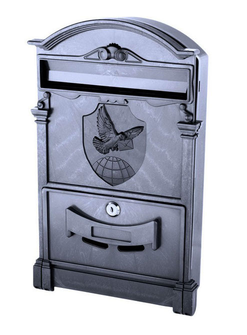 Поштова скринька чорна індивідуальна з візерунком поштовий голуб