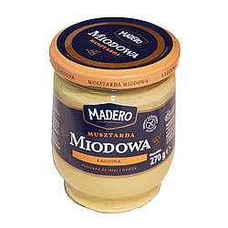 Упаковка 12 шт Гірчиця медова Madero Miodova 270g