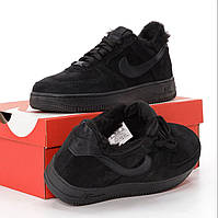 Кроссовки мужские зимние Nike Air Force Winter Black Кроссовки мужские Найк Аир Форс черные с мехом