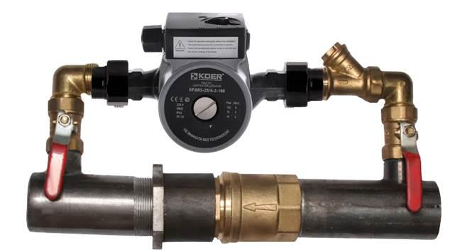 Байпас сталевий з насосом KOER 50 2" короткий з клапаном, фото 1