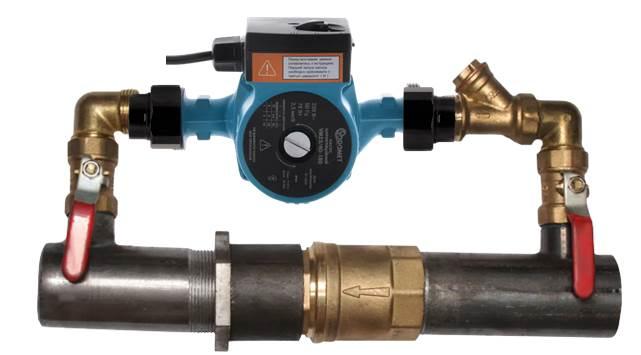 Байпас сталевий з насосом VODOMET 40 1 1/2" короткий з клапаном
