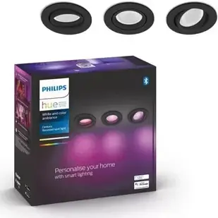 Розумний світильник PHILIPS HUE White and color ambiance 3 шт 5,7 Вт Centura чорний