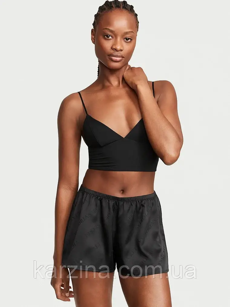 Комплект з топа з модалу і атласних шортів р.S Victoria's Secret Modal Cami Top and Satin Short Set